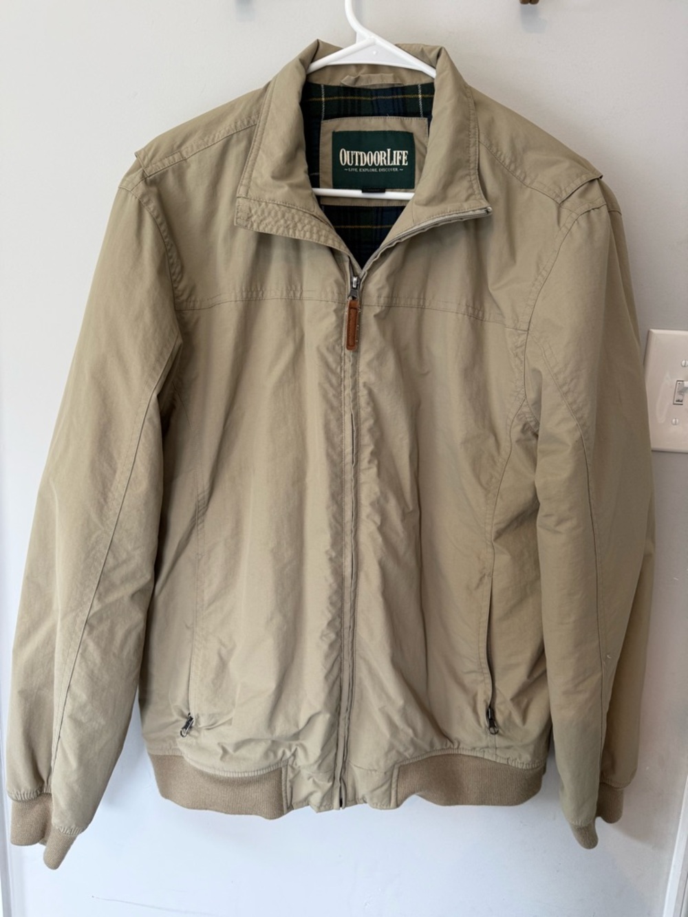 Outdoor Life Men's Beige Zip-Front Jacket